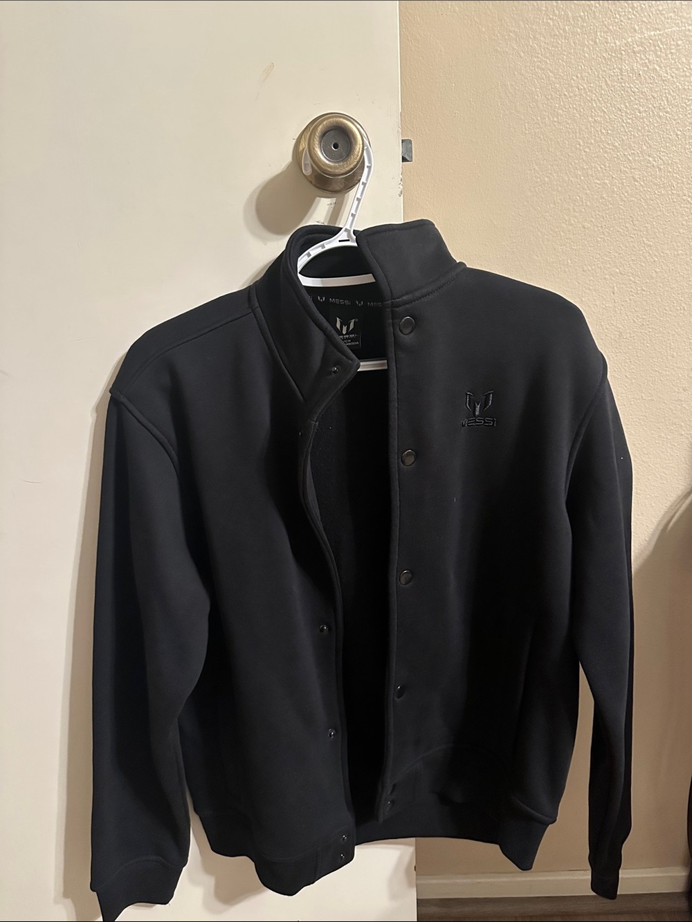 Men's Black MESSI Snap-Front Shirt Jacket
